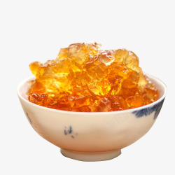 中医养生法瓷碗里的桃胶高清图片