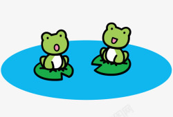 两只青蛙矢量图素材