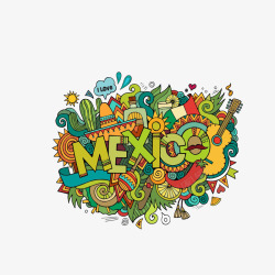 墨西哥主题涂鸦素材