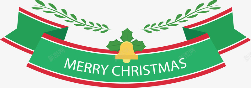 红绿色圣诞节彩带标题框矢量图ai免抠素材_88icon https://88icon.com merryChristmas 圣诞快乐 圣诞节 彩带标题框 矢量png 红绿色 矢量图