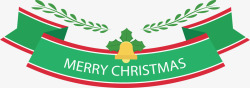 红绿色围巾红绿色圣诞节彩带标题框矢量图高清图片