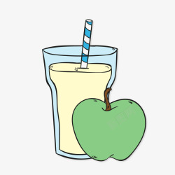 绿色苹果汁卡通苹果汁果汁高清图片