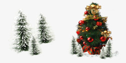 冬日激情狂欢圣诞元旦展板圣诞树素材