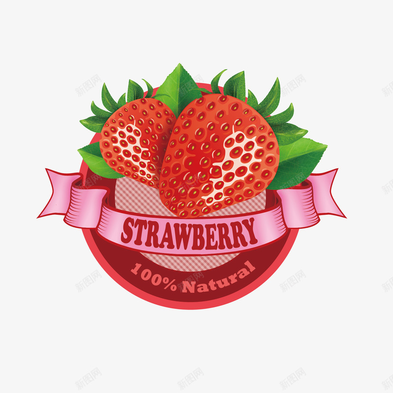 草莓标签矢量图eps免抠素材_88icon https://88icon.com png素材 标签 水果 矢量图