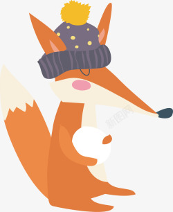 可爱的小狐狸矢量图素材