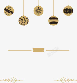 金色圣诞球挂饰素材