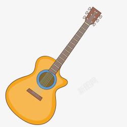卡通乐器吉他矢量图素材