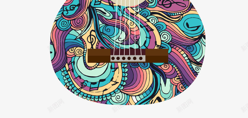 创意多彩吉他png免抠素材_88icon https://88icon.com 乐器 创意吉他 吉他社海报 唯美吉他 多彩吉他 多彩花纹 音乐