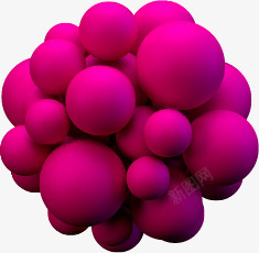 紫色立体圆球装饰矢量图素材
