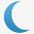 蓝色的月牙符号icon图标图标