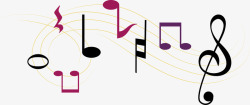 免抠粉色音符音符钢琴笔刷音符矢量图高清图片