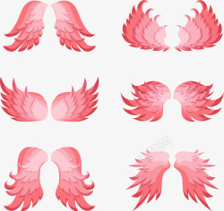 粉红色美丽的翅膀矢量图素材