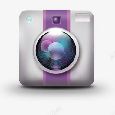 紫色质感相机图标PSD源文件图标