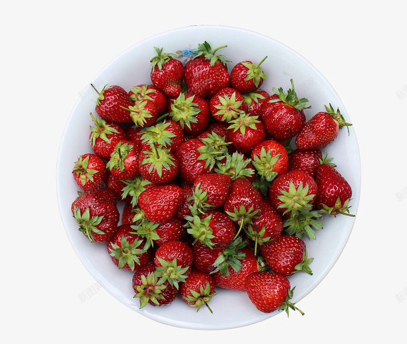 一盘新鲜的草莓png免抠素材_88icon https://88icon.com 新鲜 水果 红色 美食