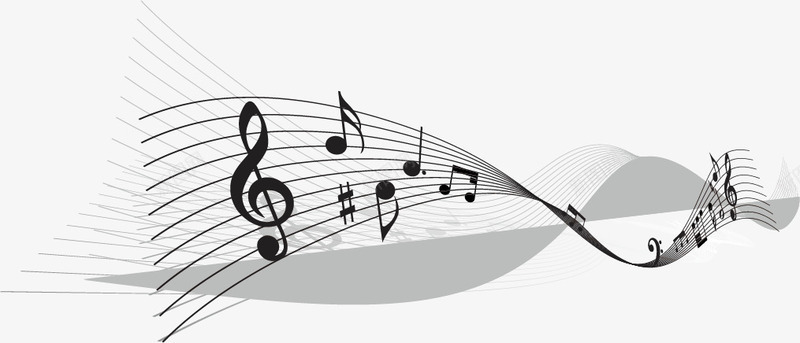 音乐黑白音符曲线矢量图图标图标