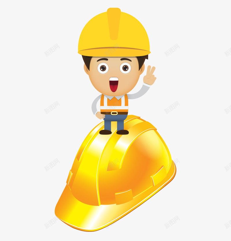 施工人员psd免抠素材_88icon https://88icon.com 头盔 施工人员 黄色头盔 黄色帽子