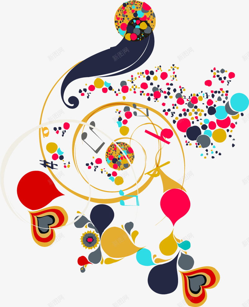 彩色手绘音符png免抠素材_88icon https://88icon.com 彩色 设计 音符