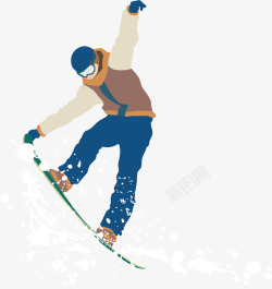 滑雪玩耍冬季旅游素材