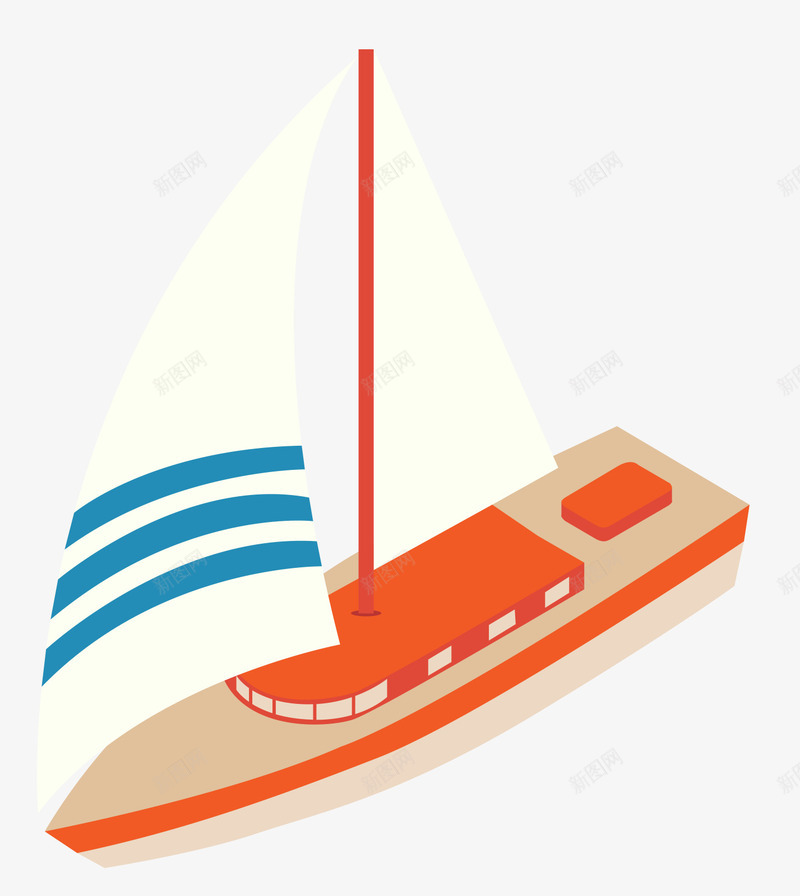 帆船png免抠素材_88icon https://88icon.com 卡通船 帆船 矢量船只 船 船俯视 船只 货船 轮船