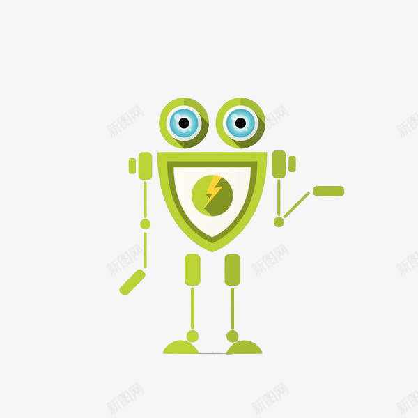 手绘创意绿色盾牌机器人png免抠素材_88icon https://88icon.com 创意 卡通手绘 商务 大眼睛 机器人 水彩 盾牌 绿色