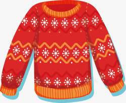 雪花花纹圣诞节毛衣矢量图素材