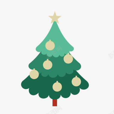 喜庆背景圣诞树图标矢量图图标