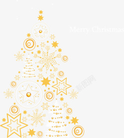 创意圣诞球圣诞节唯美金色圣诞树高清图片