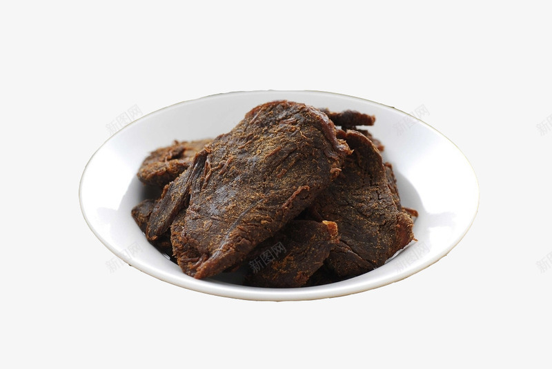 一盘牛肉干png免抠素材_88icon https://88icon.com 产品实物 牛肉干 零食 食品