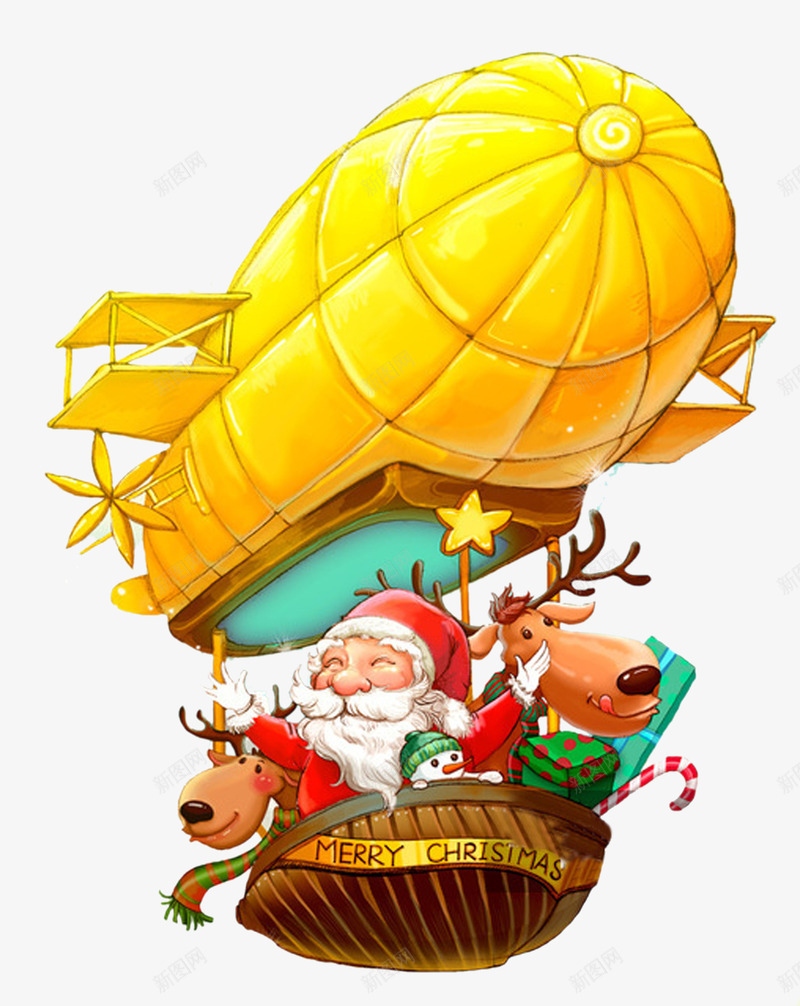 热气球圣诞节png免抠素材_88icon https://88icon.com 单页 圣诞老人 圣诞节 海报 热气球 礼物 礼盒 铃铛 麋鹿
