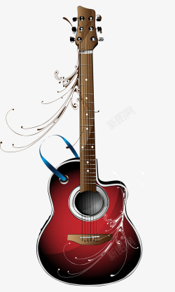 乐器矢量音乐乐器红色的电吉他高清图片