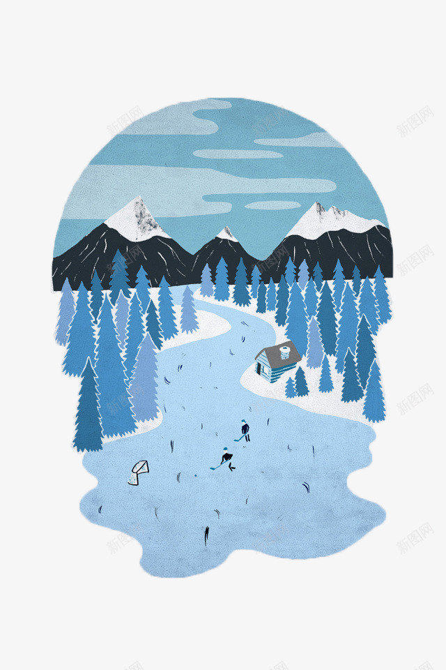 美丽的雪景png免抠素材_88icon https://88icon.com 山 森林 素材 雪景