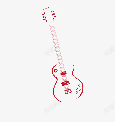 红色线条吉他png免抠素材_88icon https://88icon.com 乐器 形状 音乐