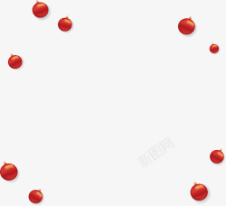 红色小球挂饰花纹素材