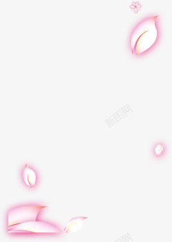 粉色花朵闪光树叶海报素材