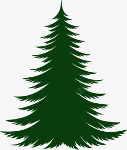 松树叶卡通圣诞绿色松树高清图片
