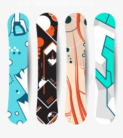 滑雪板与滑雪杖几何涂鸦滑雪板矢量图高清图片