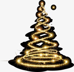 光效圣诞树曲线星光效果元素高清图片