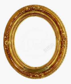金色圆环欧式复古相框素材