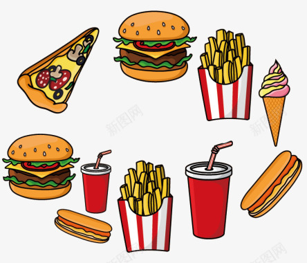 美味的薯条美味西餐零食汉堡包薯条图标图标
