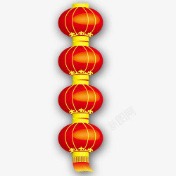 元旦春节新年红灯笼串素材