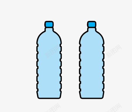 蓝色矿泉水瓶图标图标
