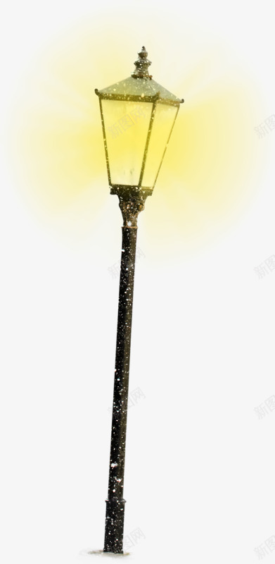 雪景中的路灯晕黄有感png免抠素材_88icon https://88icon.com 有感 路灯 雪景