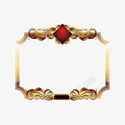 红色宝石金色边框素材
