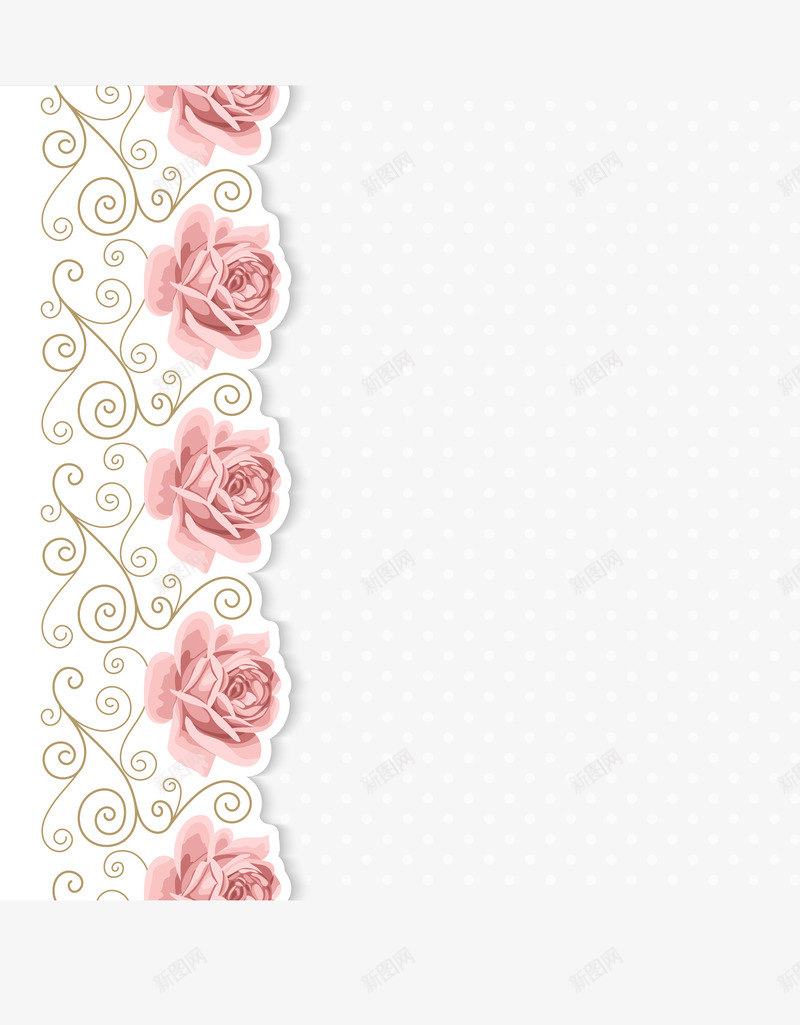 粉色花朵贺卡png免抠素材_88icon https://88icon.com 浪漫 清新 玫瑰 粉色