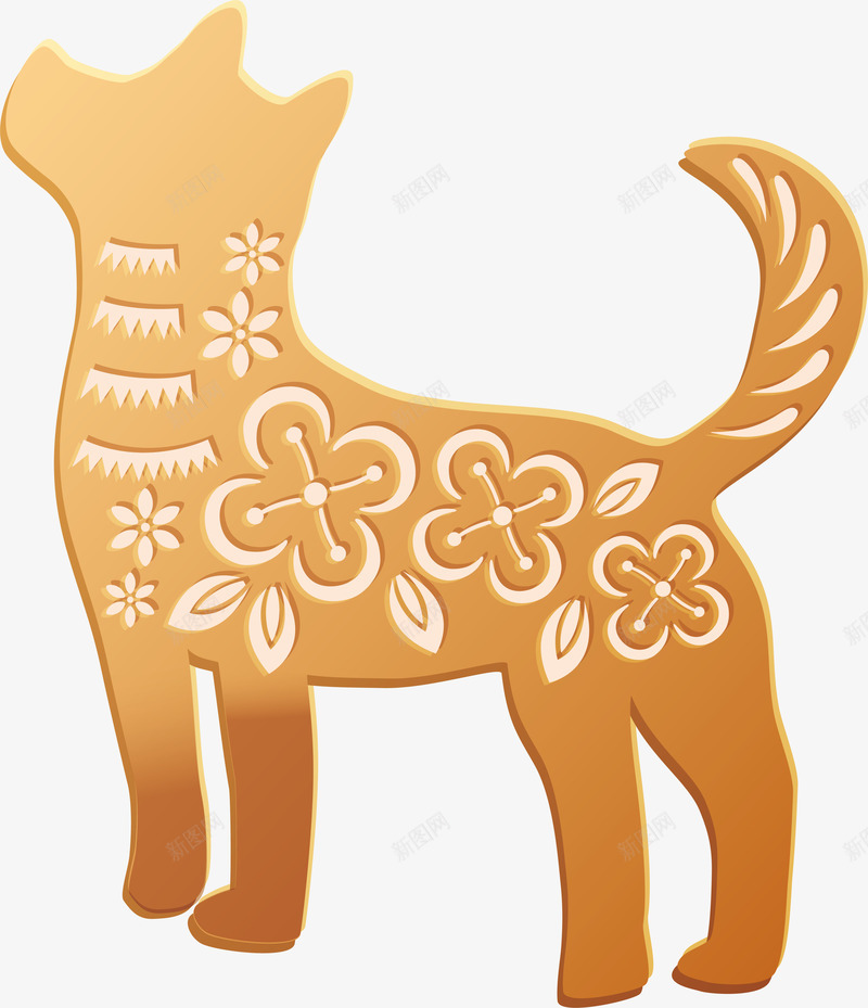 金色微立体吉祥狗矢量图eps免抠素材_88icon https://88icon.com 3D立体 剪纸 微立体 新式雕花 狗狗 矢量图案 装饰 金色 矢量图