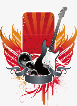吉他泼墨创意吉他海报高清图片