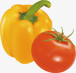 菜椒与西红柿矢量图素材