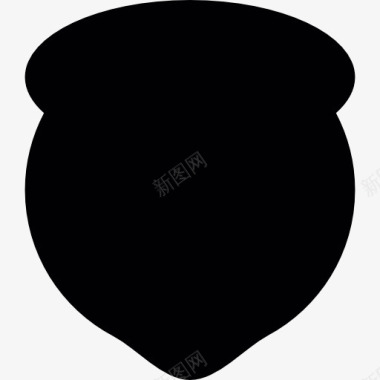 盾牌形状圆形的黑色的盾牌图标图标
