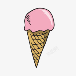 粉色雪糕手绘零食冰淇淋高清图片