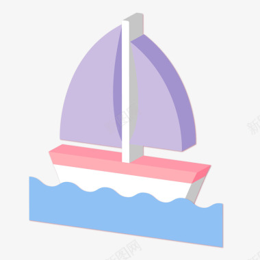 帆船大海油画一个手绘的帆船标志矢量图图标图标